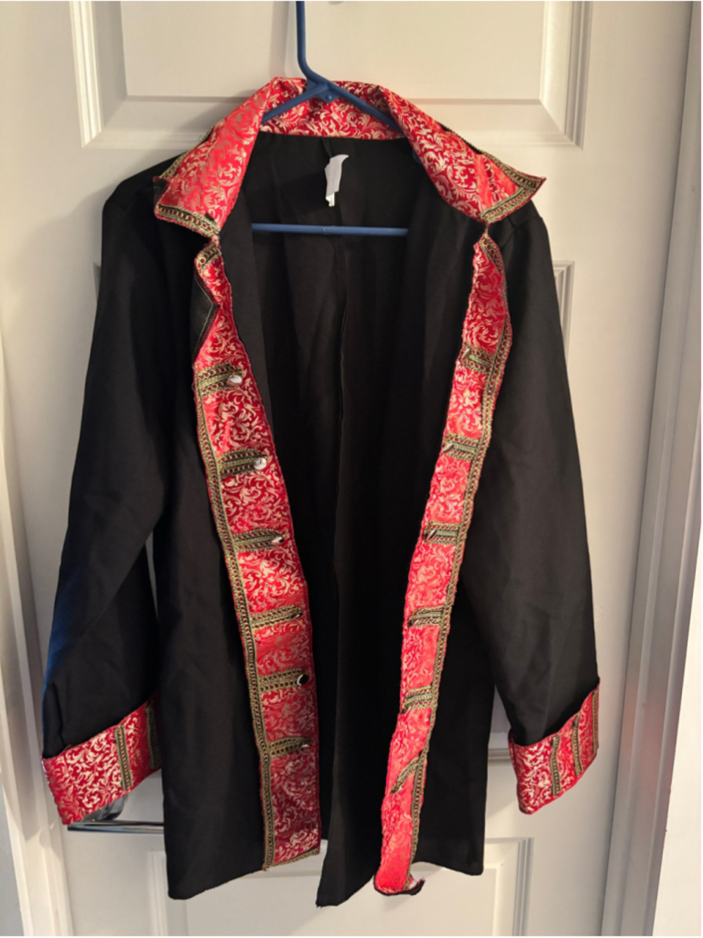 Hyde Adult Pirate Costume Jacket Black Red Size Medium